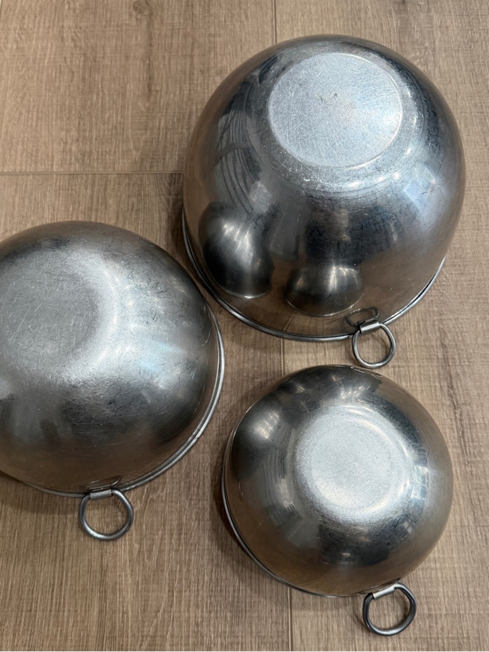 Vintage Revere Ware 1801 Stainless Steel Mixing Nesting Bowls Set of 3 Korea - Picture 7 of 12